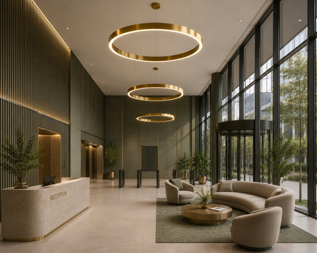 Lampa wisząca CIRCLE 120 cm - LED, ring mosiądz szczotkowany