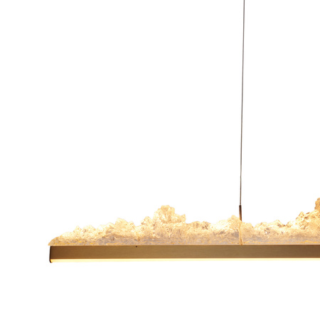 Lampa wisząca MONTANA LONG 125 cm -LED, złota listwa z kryształem