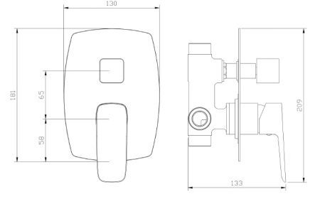 Bateria prysznicowo wannowa podtynkowa dwufunkcyjna, czarna