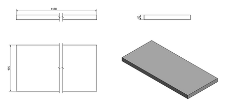 AVICE blat pod umywalkę 110x50cm, grubość 5cm, dąb Rover