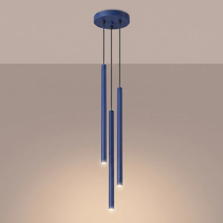 Lampa wisząca PASTELO 3P ultramaryna