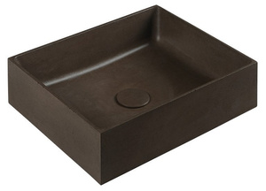 FORMIGO umywalka betonowa nablatowa, 47,5x36,5cm, ciemnobrązowy mat