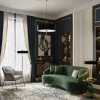 Lampa podłogowa ARTDECO 150 cm - czarno - złota nowoczesna