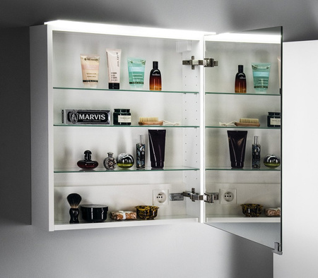 LINEX szafka z lustrem, oświetlenie LED, 60x70x15cm, lewa/prawa, sosna rustykalna