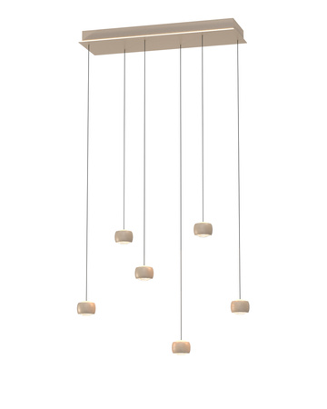 7039-613 Lampa wisząca szóstka QUIBERON kaszmirowa - piaskowa
