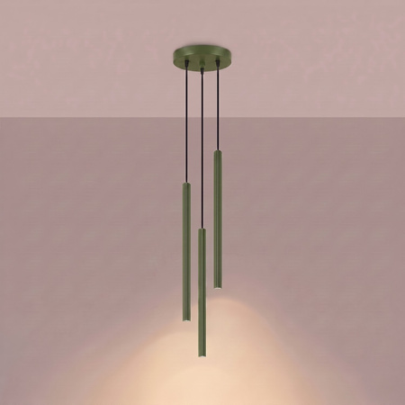 Lampa wisząca ARCHE 3P zielona oliwka