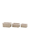 Sylva Sq Lined Basket Grey S/3 430x310x210mm