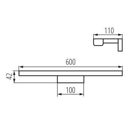 ASTEN oświetlenie LED, ścienne, 12W, 600x110mm, chrom