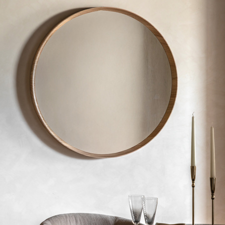 Cedar Round Mirror Oak 900x60x900mm