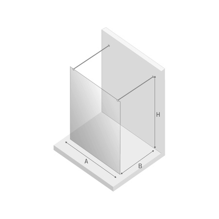 KABINA NEW MODUS WHITE WALK-IN U 100x200 CZYSTE 8mm ACTIVE SHIELD