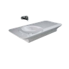 VALET Umywalka podwieszana & nablatowa 112 x 50,5 cm blat P biały połysk