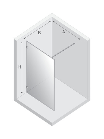 KABINA AVEXA WHITE WALK-IN  50x200 CZYSTE 8mm ACTIVE SHIELD