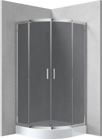 Kabina prysznicowa z brodzikiem półokrągła 80 cm