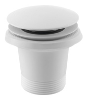 Odpływ wannowy 6/4", klik-klak, biały mat