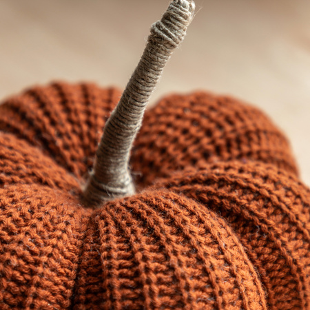 Autumn Knitted Pumpkin Rust 140x80mm