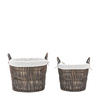 Linen Baskets with Liner Nests s/2 D450mm