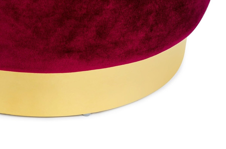 Pufa MARGO burgund - welur, podstawa złota