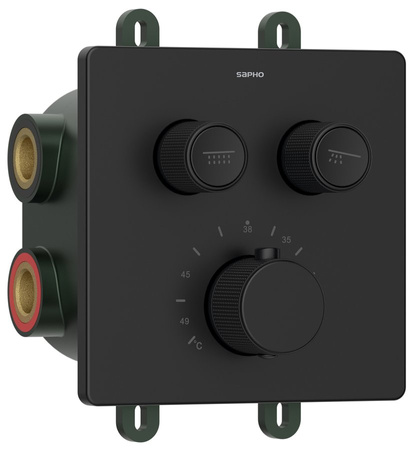 SMART SELECT bateria prysznicowa termostatyczna podtynkowa, box, 2 wyjścia, czarny mat