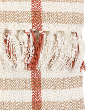 Arvo Grid Woven Throw Rust / Natural 1300x1700mm