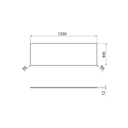 Blat Rockstone 1350x12x445mm, biały mat
