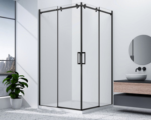 DRAGON BLACK kabina prysznicowa 1000x1000mm, wejście z rogu