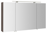 RIWA szafka z lustrem, oświetlenie LED, 3 drzwiczki, 121x70x17cm, sosna rustykalna