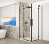 TRINITY BLACK kabina prysznicowa 1200x1100mm, wejście z rogu, szkło czyste