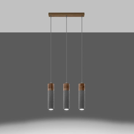 Lampa wisząca ZANE 3 szara