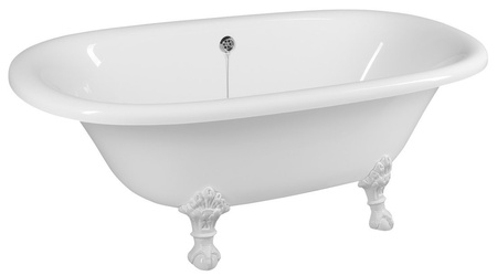 REGATA wanna wolnostojąca 175x85x61cm, nogi białe, biała