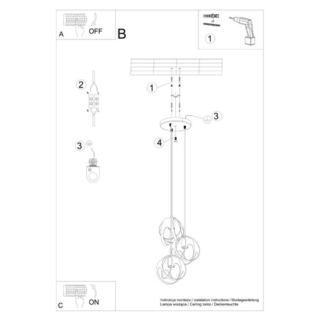 Lampa wisząca TULOS 3P biała