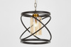 LAMPA WISZĄCA LOFT CZARNO-MOSIĘŻNA MOZA W1
