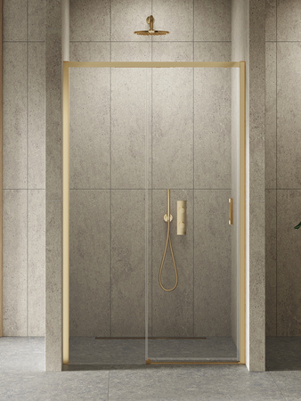 NZ4 Drzwi wnękowe PRIME GOLD BRUSHED 1D P 140x200 szkło czyste 6mm Active Shield 2.0