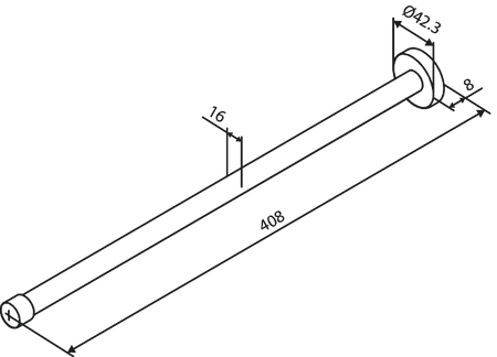 Reling na ręczniki 40 cm - Nieruchomy matowa czerń