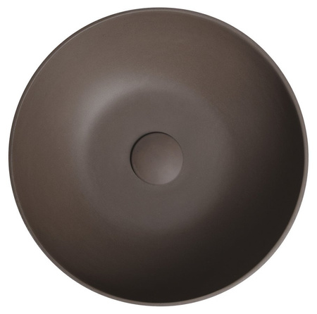 FORMIGO umywalka betonowa nablatowa, średnica 39cm, ciemnobrązowy mat