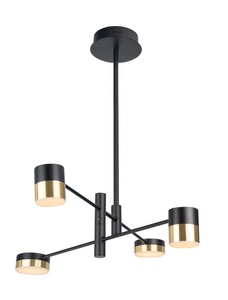 MAXLIGHT P0404 LAMPA WISZĄCA PUMA LED 4x 7W BK/GD