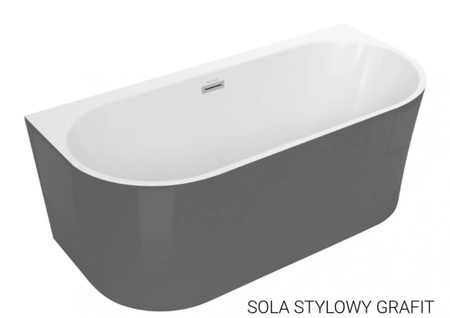Wanna wolnostojąca przyścienna 150x75 SOLA GRAFIT* NOWOŚĆ