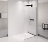 ARCHITEX BLACK MATT walk-in, 1062 mm, szkło Flute