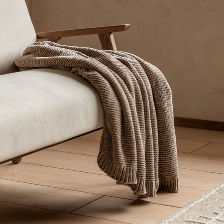 Deco Luxe Chunky Chenille Throw Taupe 1300x1700mm