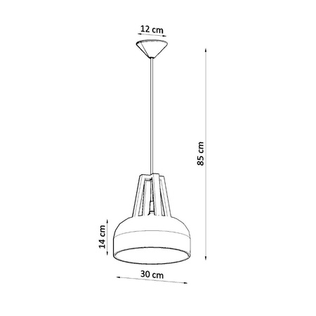 Lampa wisząca CASCO czarna/naturalne drewno