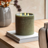 LED 3 Wick Candle Olive 150x150x150mm