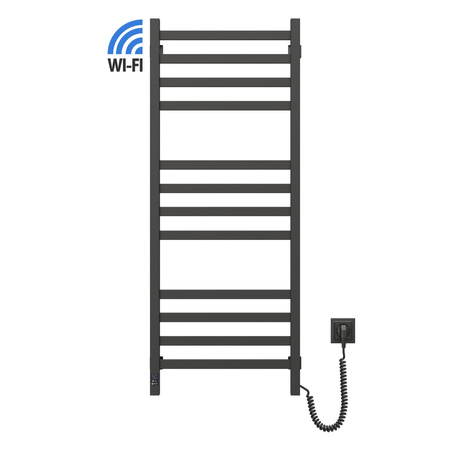 Elektryczny grzejnik łazienkowy CZARNY AVANGARD 480х1200 prawa, Wi-Fi