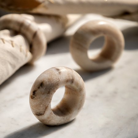 Novi Napkin Rings Set of 4 Beige Marble 58x58x20mm