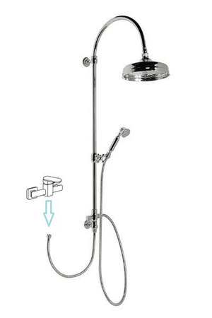 VANITY zestaw prysznicowy z podłączeniem do baterii, deszczownia i główka prysznicowa, chrom