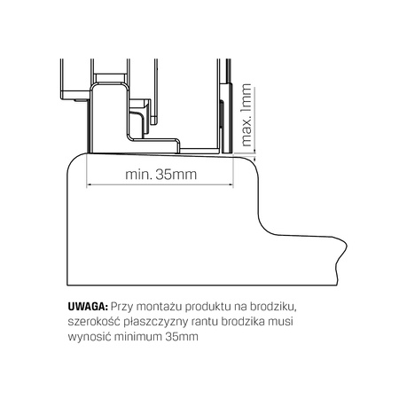 KABINA SMART PROSTOKĄTNA PRZYŚCIENNA  120x90x200 CZYSTE 8mm ACTIVE SHIELD
