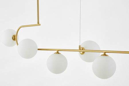 NOWOCZESNA LAMPA WISZĄCA MOSIĘŻNO-BIAŁA GROSEO W6