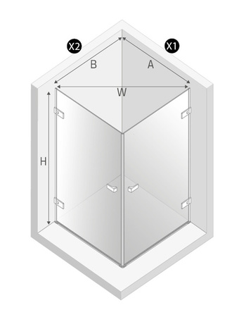 Kabina prysznicowa OXIA 2D prostokątna 80x100x200 szkło czyste 8mm Active Shield 2.0