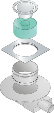 TIRANA Kratka odpływowa 100x100mm, DN50, chrom