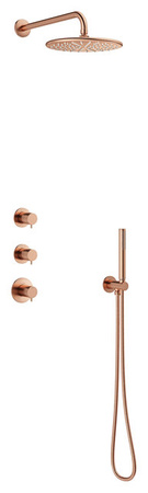 Silhouet HS1 Podtynkowy termostatyczny zestaw prysznicowy szczotkowana miedź pvd