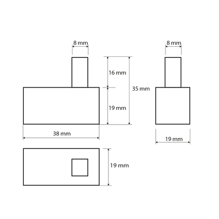X-SQUARE wieszak narożny