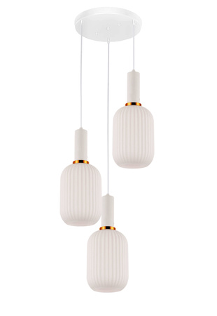 POTRÓJNA LAMPA WISZĄCA LOFT BIAŁA RICO W3-RD
